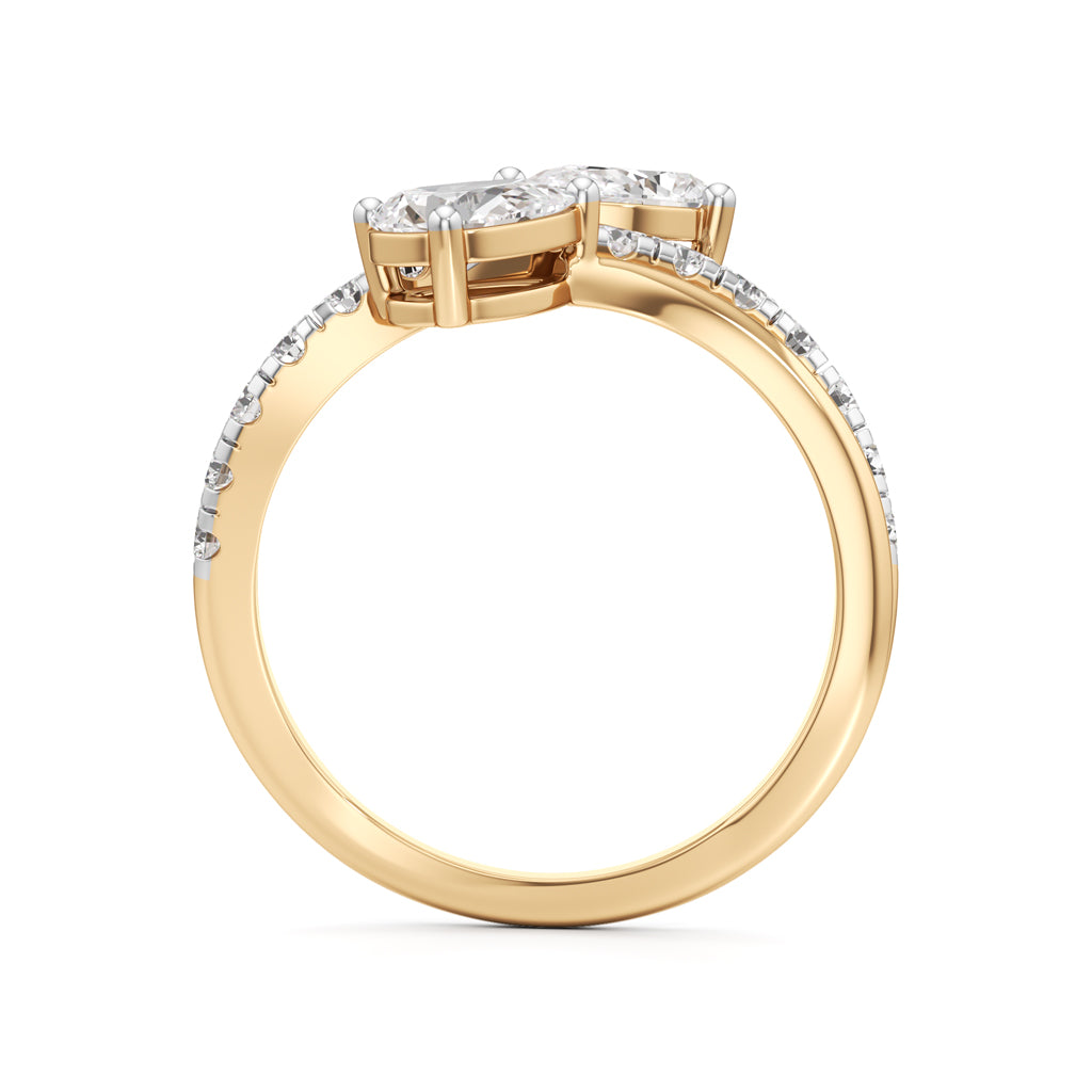 Luminescent Pear  Pave Diamond Wrap Ring