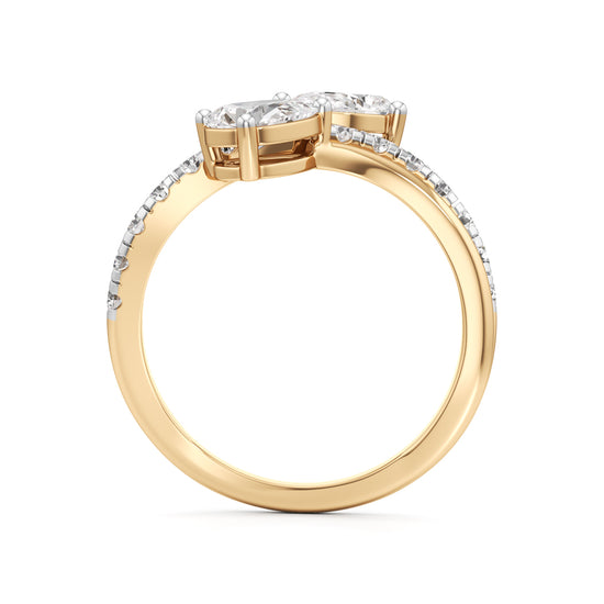 Luminescent Pear  Pave Diamond Wrap Ring