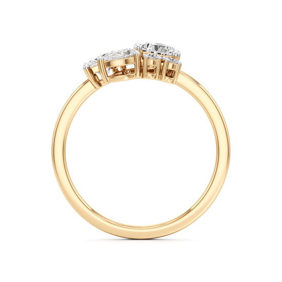 Asymmetrical Diamond Cluster Cocktail Ring