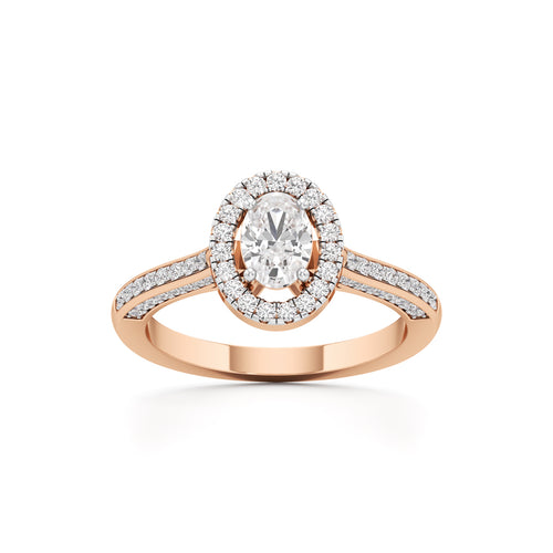 Brilliant Oval Diamond Halo Ring