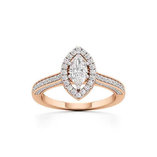 Marquise Brilliance Diamond Halo Ring