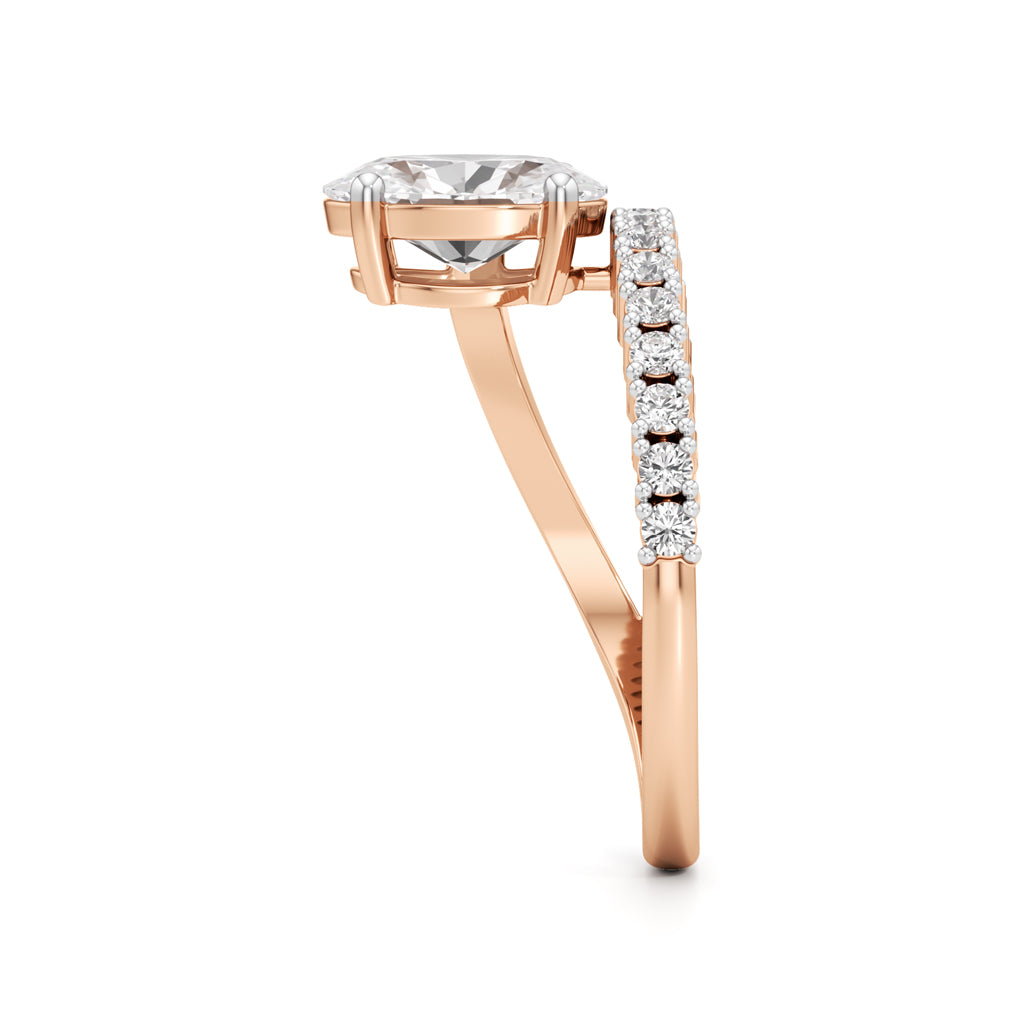 Graceful Embrace Oval Diamond Ring