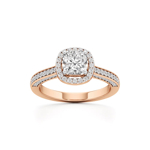 Cushion Cut Halo Engagement Ring