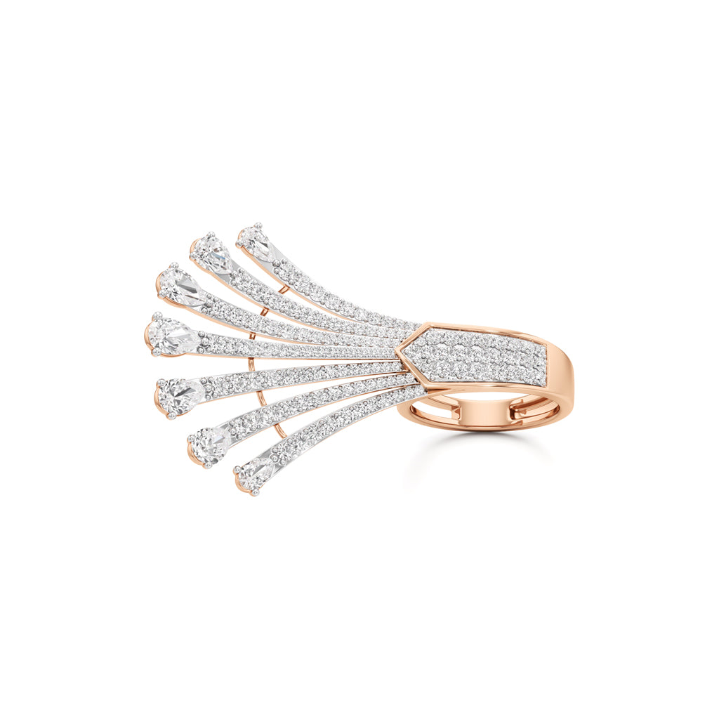 Diamond Fan Solstice Ring