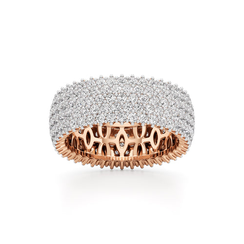 Wide Haloed Diamond Band