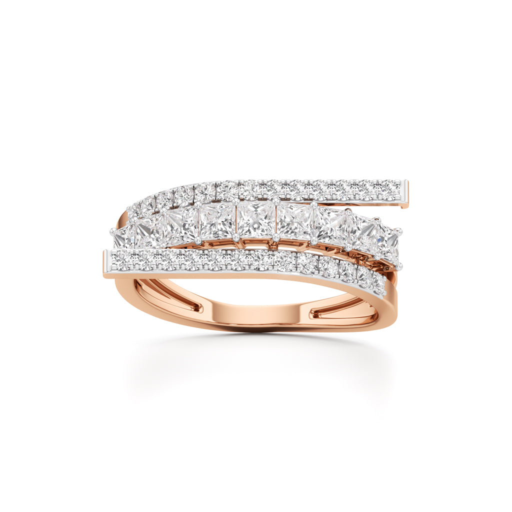 MultiRow Princess Cut Lab Diamond Ring