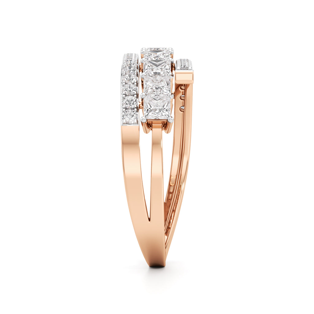 MultiRow Princess Cut Lab Diamond Ring