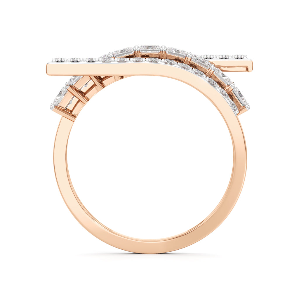 MultiRow Princess Cut Lab Diamond Ring