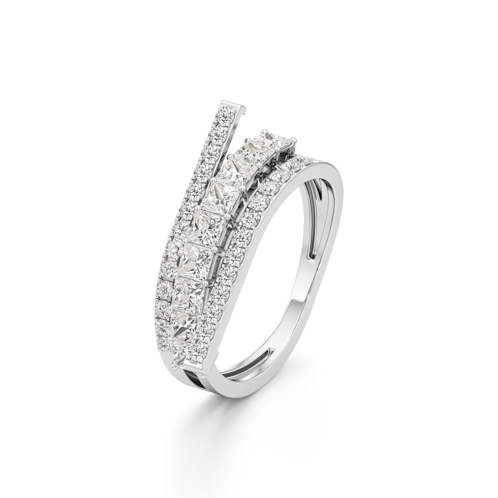 MultiRow Princess Cut Lab Diamond Ring