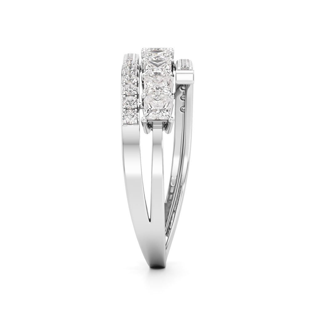 MultiRow Princess Cut Lab Diamond Ring