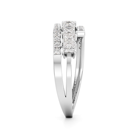 MultiRow Princess Cut Lab Diamond Ring