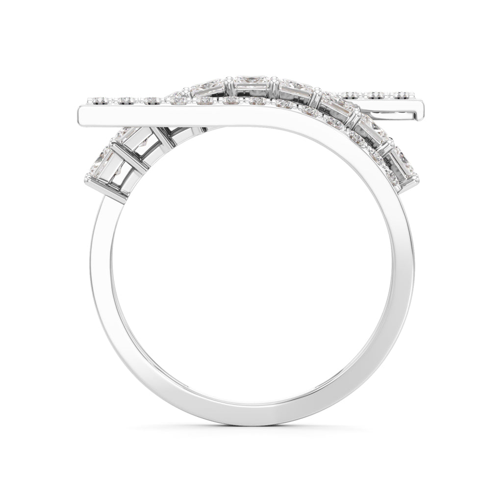 MultiRow Princess Cut Lab Diamond Ring