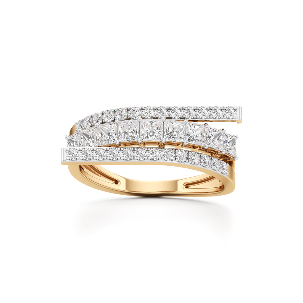 MultiRow Princess Cut Lab Diamond Ring