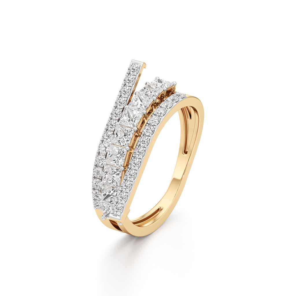 MultiRow Princess Cut Lab Diamond Ring