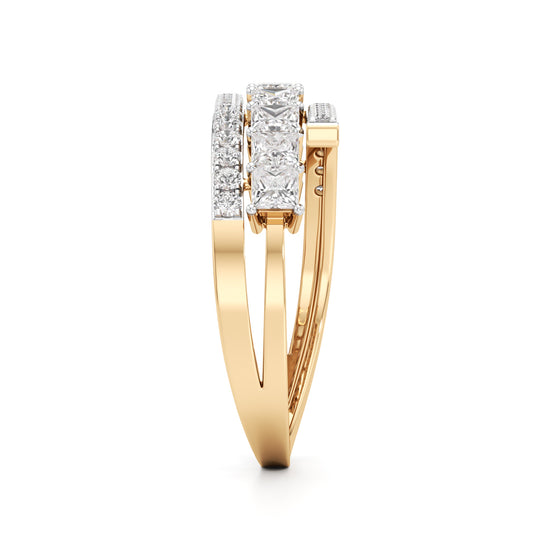 MultiRow Princess Cut Lab Diamond Ring