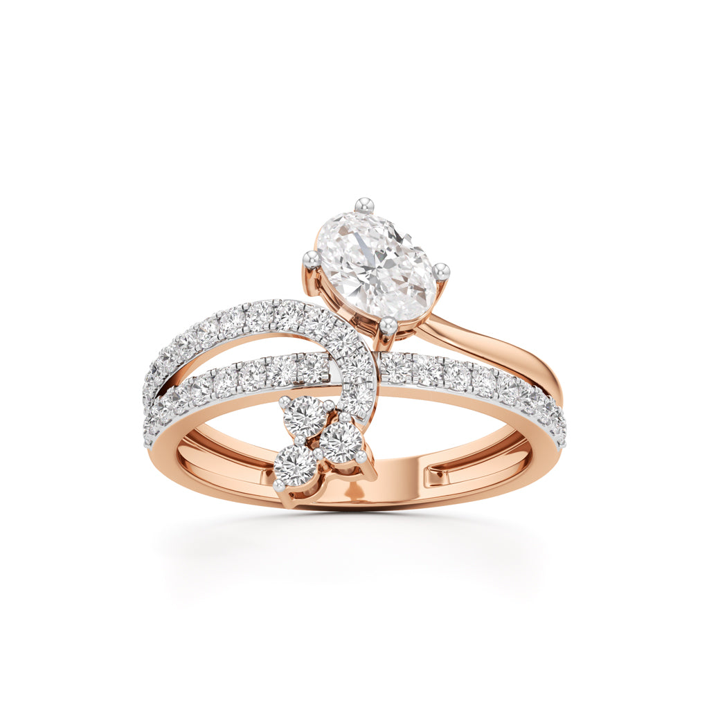 Oval  Cluster Diamond Brillora Ring