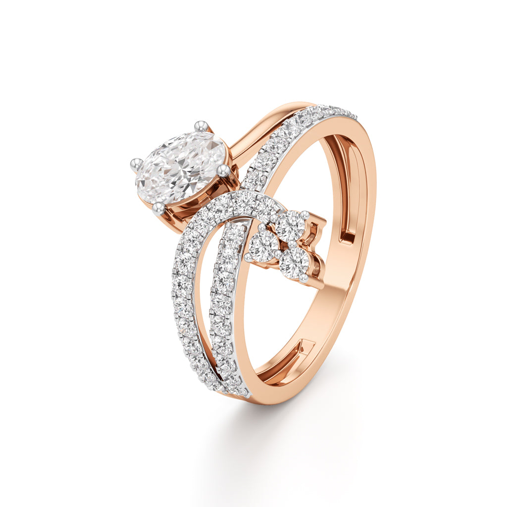 Oval  Cluster Diamond Brillora Ring
