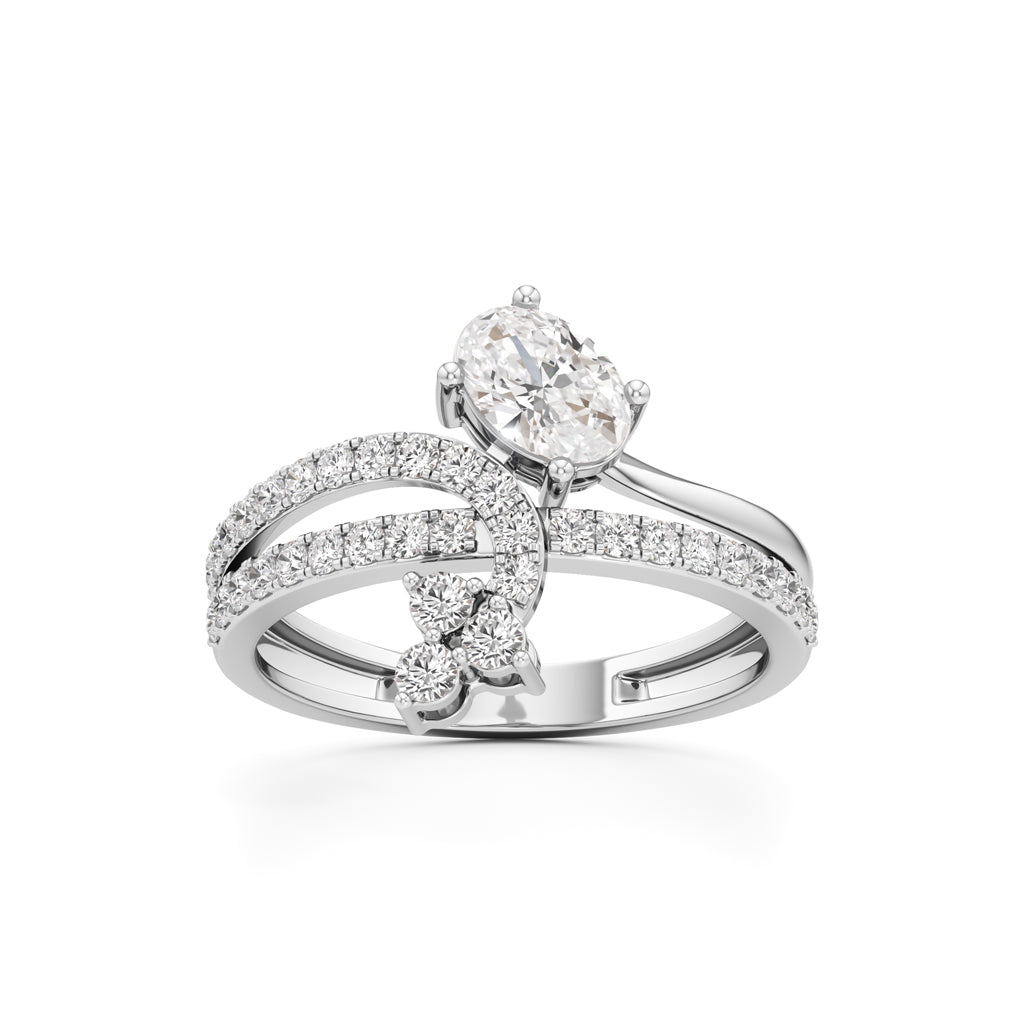 Oval  Cluster Diamond Brillora Ring