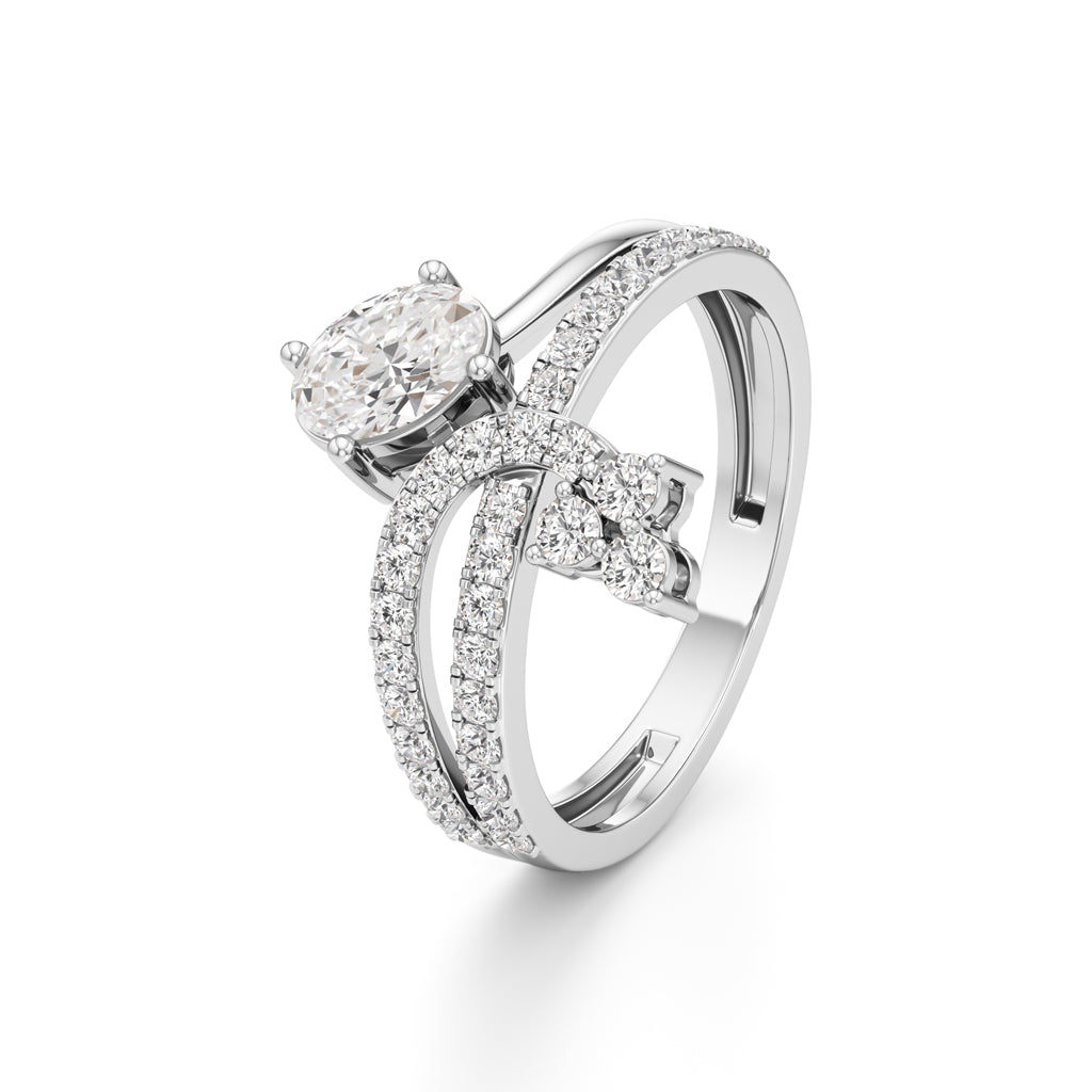 Oval  Cluster Diamond Brillora Ring