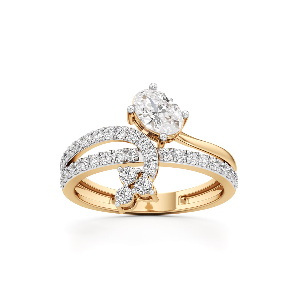 Oval  Cluster Diamond Brillora Ring