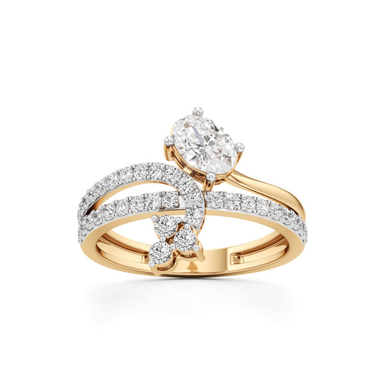 Oval  Cluster Diamond Brillora Ring