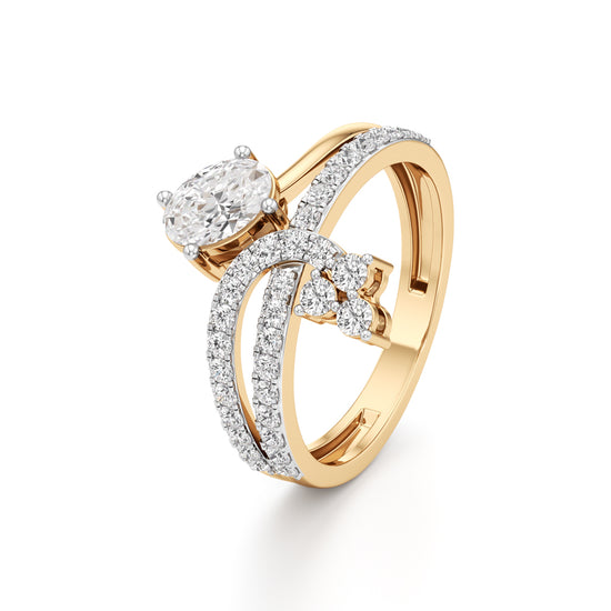 Oval  Cluster Diamond Brillora Ring