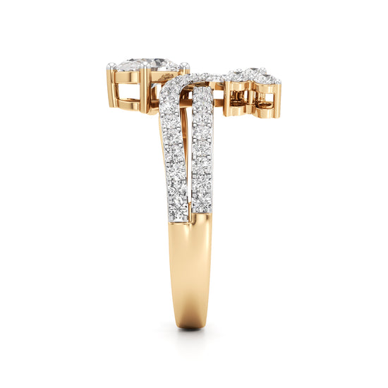 Oval  Cluster Diamond Brillora Ring
