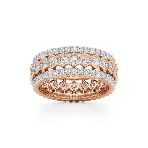 ThreeRow Scalloped Diamond Eternity Band