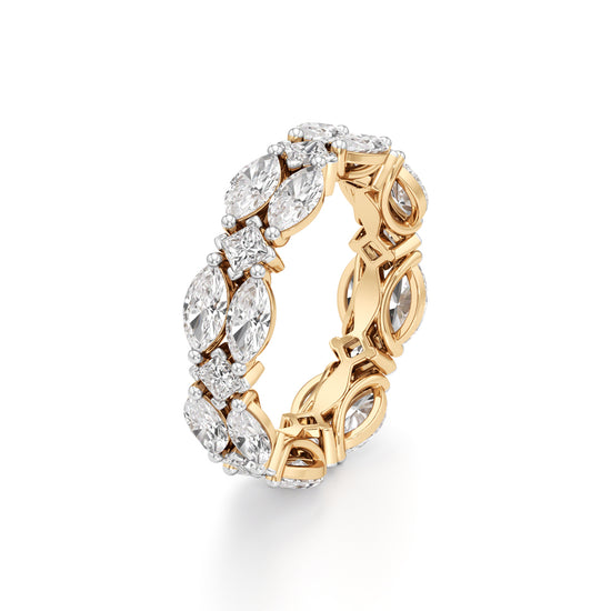 Marquise  Princess Cut Diamond Shinelink Band