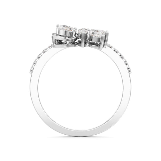 Marquise  Pear Diamond Floral Ring