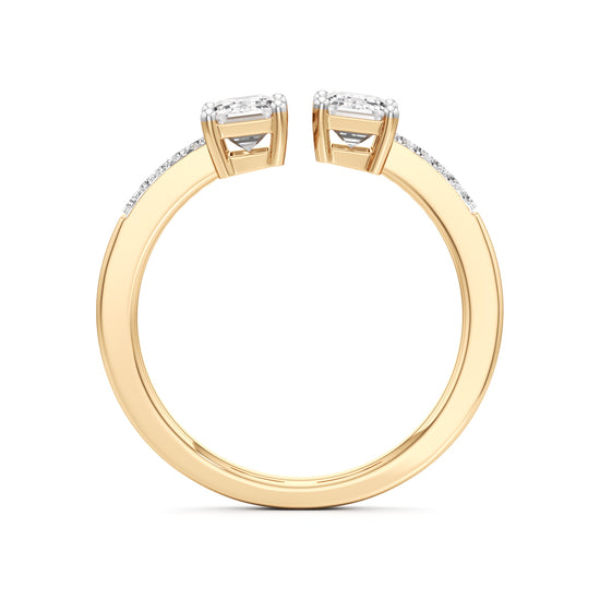 Two Stone Emerald Cut Diamond Ring