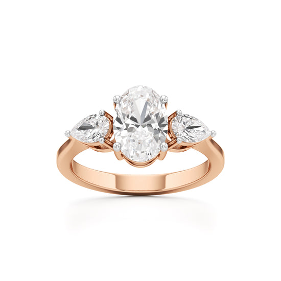 Oval Diamond Three Stone Ring