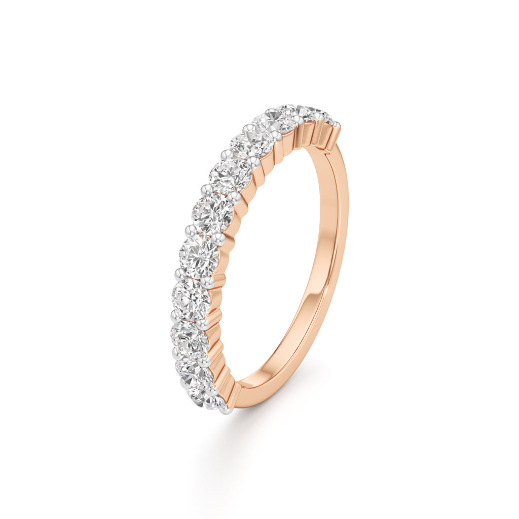 Prong Set Round Diamond Half Eternity Ring
