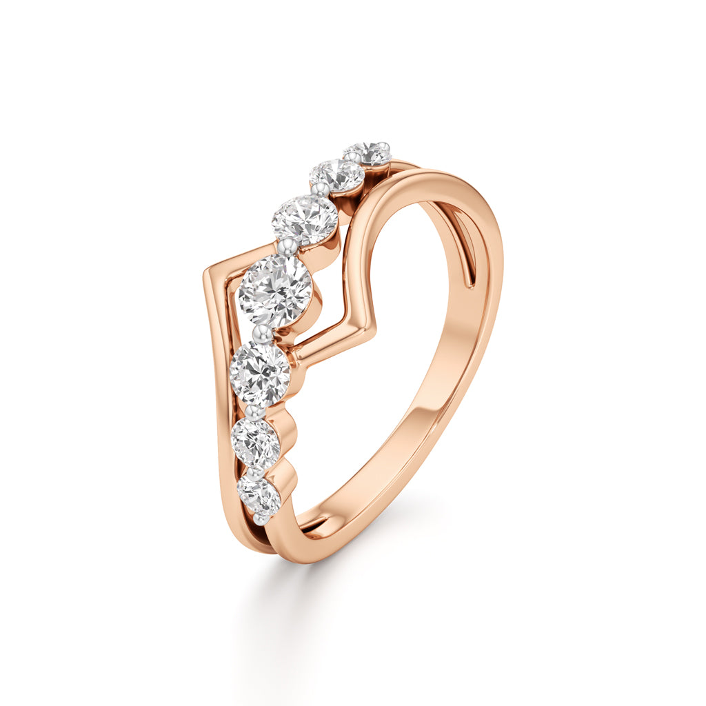 Graduated Diamond VBand Ring