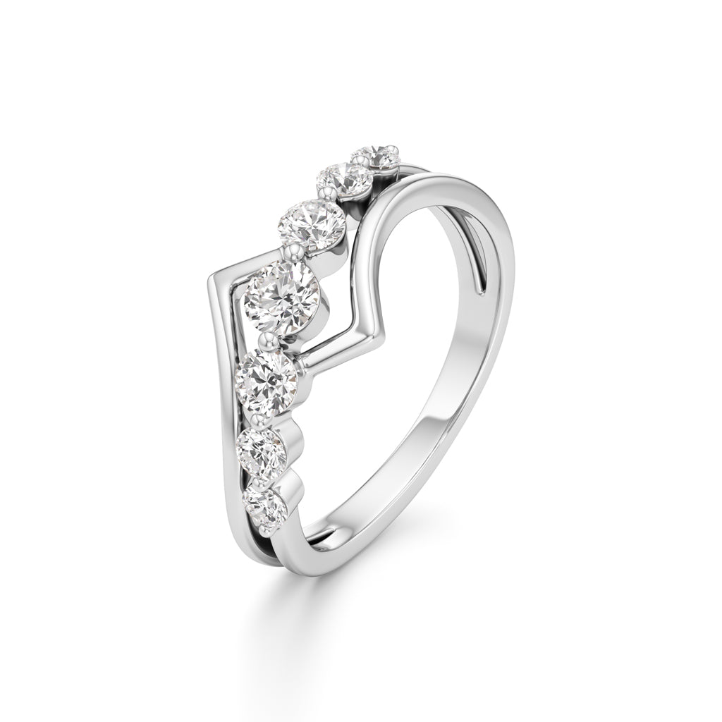 Graduated Diamond VBand Ring