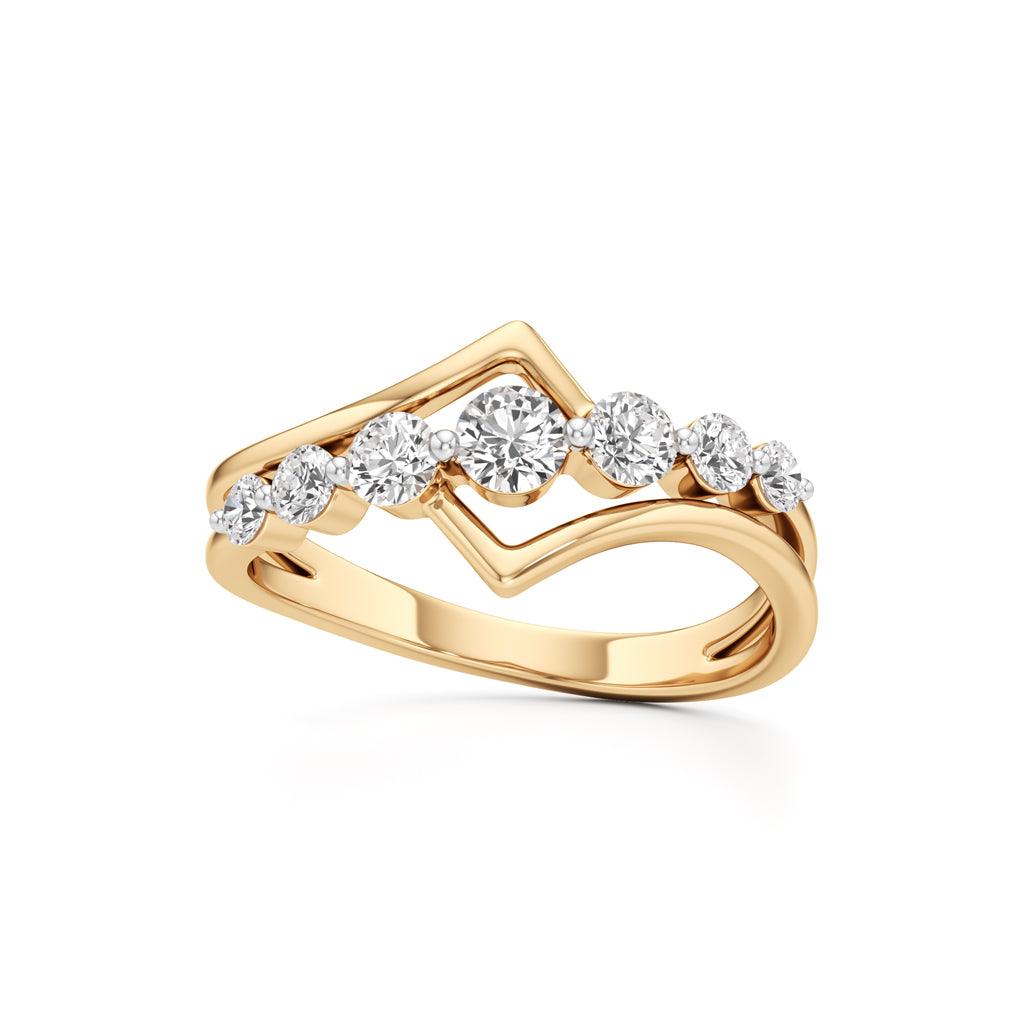 Graduated Diamond VBand Ring