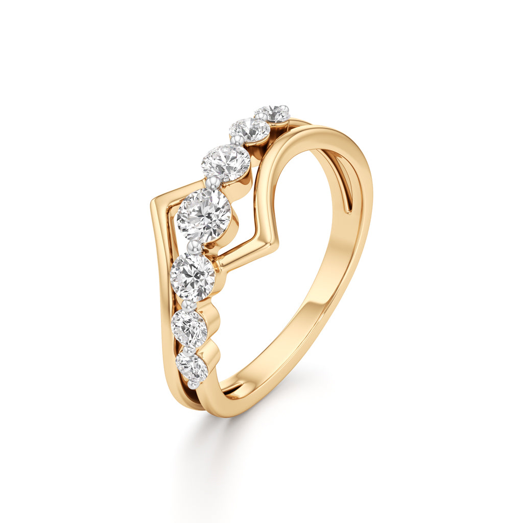 Graduated Diamond VBand Ring