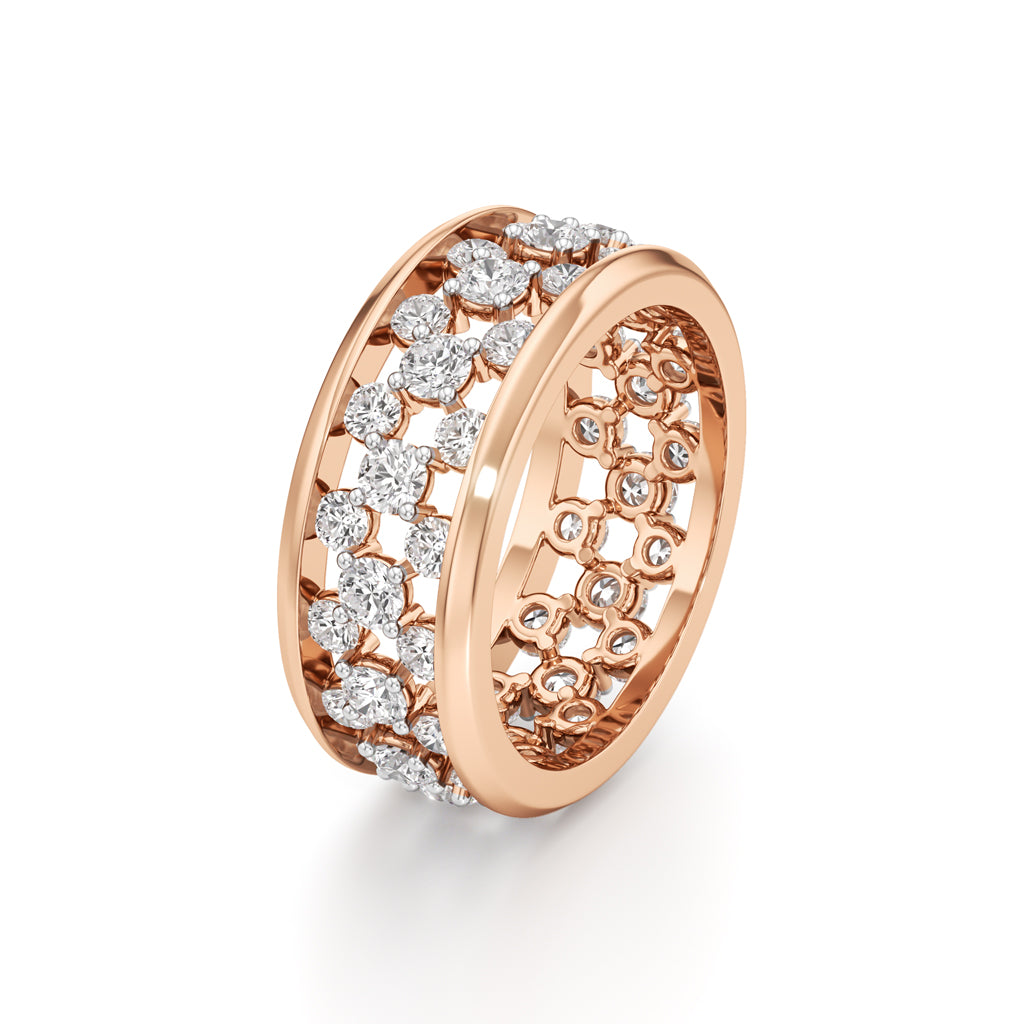 MultiRow Diamond OpenWork Ring