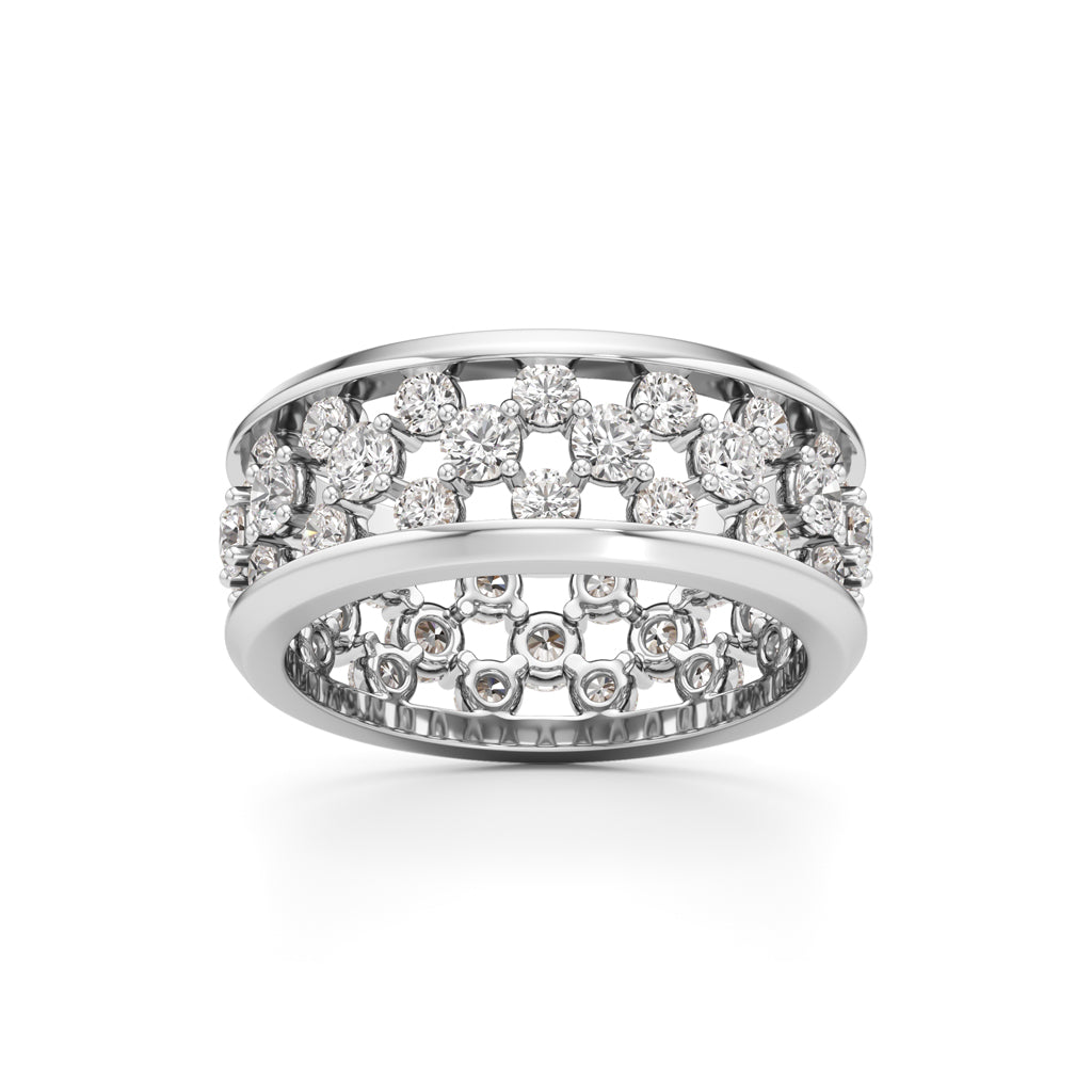 MultiRow Diamond OpenWork Ring
