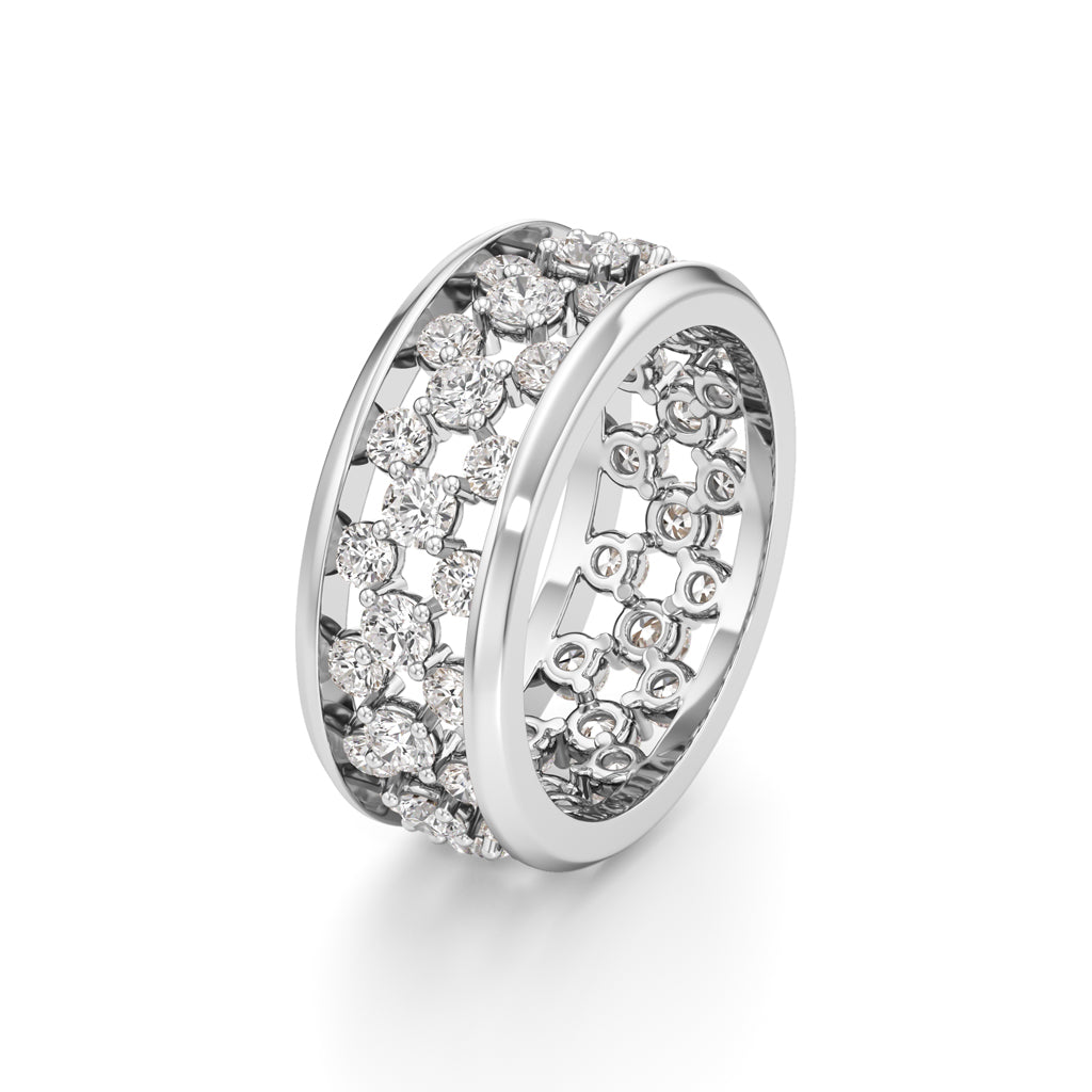 MultiRow Diamond OpenWork Ring