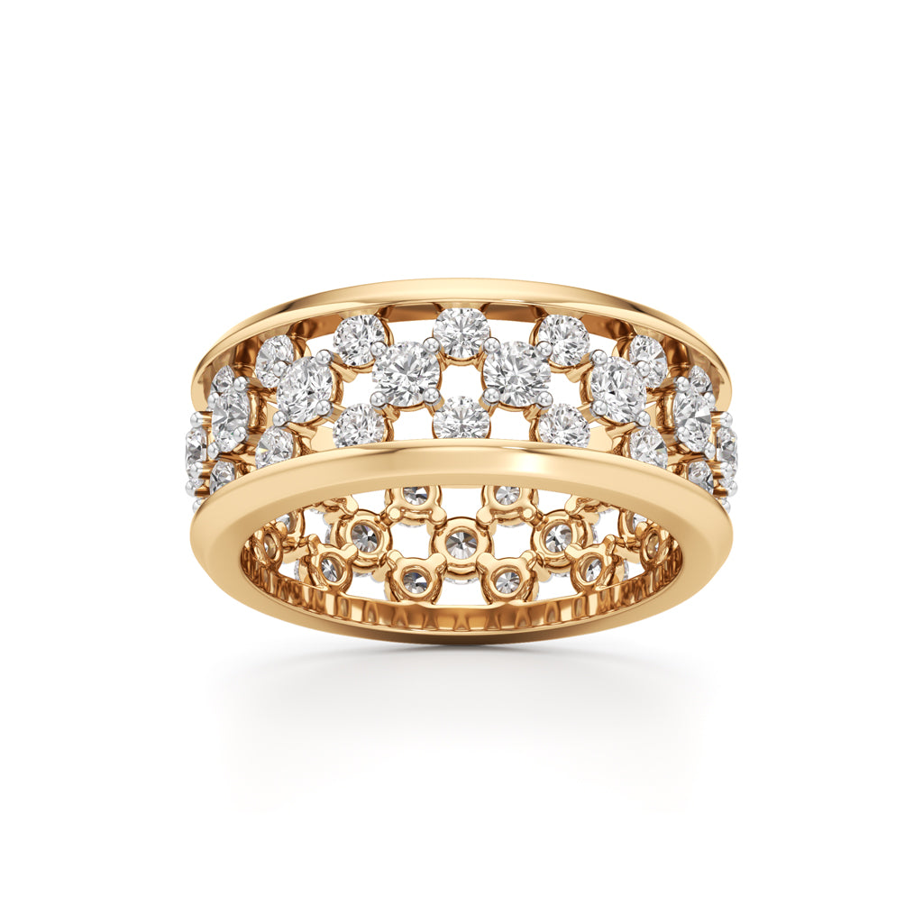 MultiRow Diamond OpenWork Ring