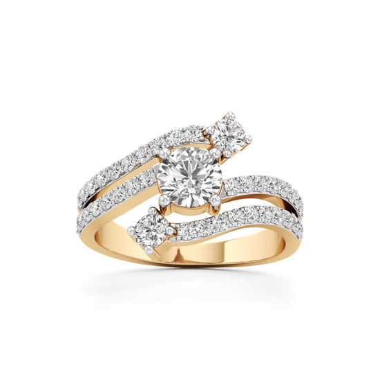 Radiant Flow Diamond Wrap Ring