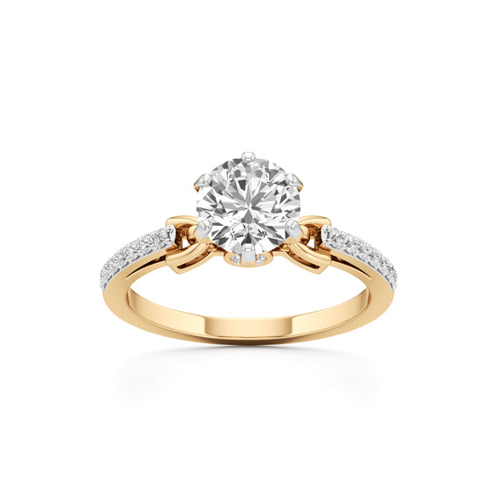 Classic Solitaire with Pave Accents Engagement Ring