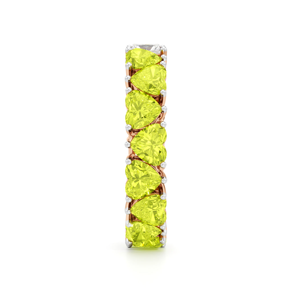 DualTone Heart  Radiant Cut Eternity Band