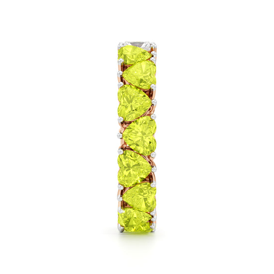 DualTone Heart  Radiant Cut Eternity Band