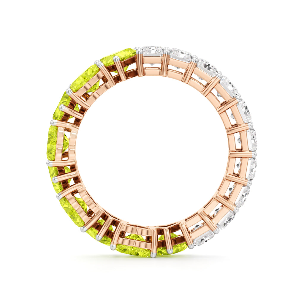DualTone Heart  Radiant Cut Eternity Band