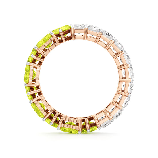 DualTone Heart  Radiant Cut Eternity Band