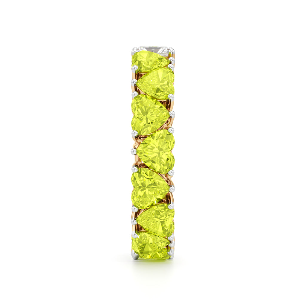 DualTone Heart  Radiant Cut Eternity Band