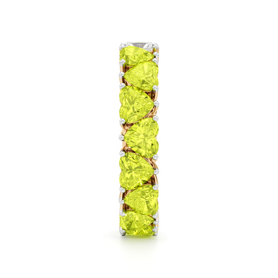DualTone Heart  Radiant Cut Eternity Band