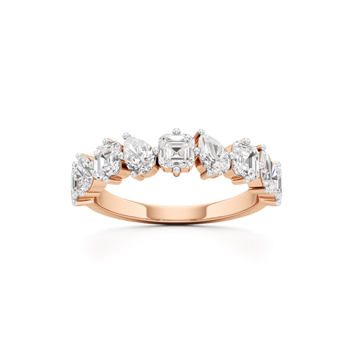 MixedCut Diamond Half Eternity Band